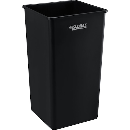 Global Industrial Square Plastic Garbage Can, 50 Gallon, Black 641440BK